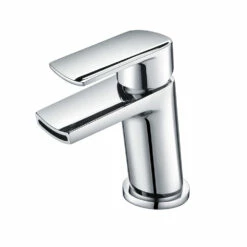 Vellamo Poise Mini Mono Basin Mixer With Push Waste - Chrome