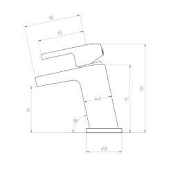 Vellamo Poise Mini Mono Basin Mixer With Push Waste - Chrome 9 Vellamo Poise Mini Mono Basin Mixer With Push Waste - Chrome -TAP WAREHOUSE Shop harbour clarity mini basin mixer technical drawing
