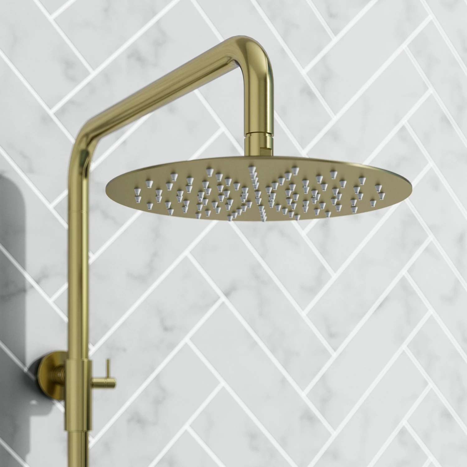 Harbour Clarity Brushed Brass Round Thermostatic Rigid Riser Shower Kit 5 Harbour Clarity Brushed Brass Round Thermostatic Rigid Riser Shower Kit - Image 3