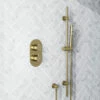 Harbour Clarity Brushed Brass Concealed Shower Valve & Slide Rail Shower Kit -TAP WAREHOUSE Shop harbour clarity shower valve and slide rail kit brushed brass pack lifestyle