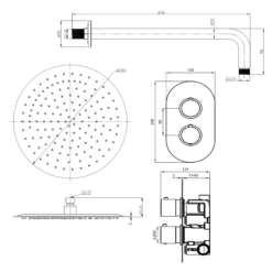 Harbour Clarity Brushed Brass Concealed Shower Valve, Fixed Shower Arm & Head -TAP WAREHOUSE Shop harbour clarity shower valve head and arm brushed brass pack tech