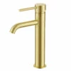 Harbour Clarity Tall Basin Mixer Tap - Brushed Brass -TAP WAREHOUSE Shop harbour clarity tall basin tap brushed brass cutout v2