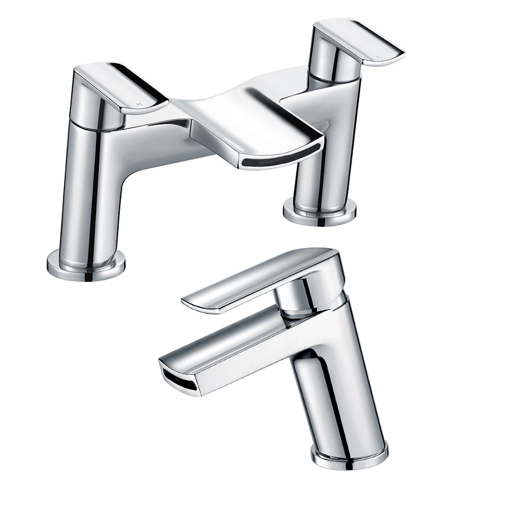 Vellamo Poise Mono Basin Mixer & Deck Mounted Bath Filler 3 Vellamo Poise Mono Basin Mixer & Deck Mounted Bath Filler