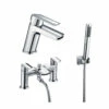 Vellamo Poise Mono Basin Mixer & Bath Shower Mixer With Shower Kit 1 Vellamo Poise Mono Basin Mixer & Bath Shower Mixer With Shower Kit -TAP WAREHOUSE Shop harbour clarity tap pack tap231 tap233 cutout
