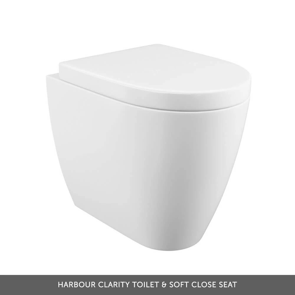 Emily 1000mm Bathroom Toilet & Sink Unit - Natural Oak - Harbour Clarity 525mm Toilet & Seat - Basin B - 18mm Height - Concealed Cistern 9 Emily 1000mm Bathroom Toilet & Sink Unit - Natural Oak - Harbour Clarity 525mm Toilet & Seat - Basin B - 18mm Height - Concealed Cistern - Image 7