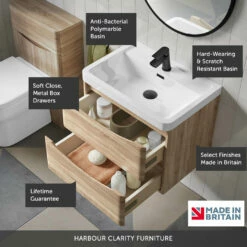 Harbour Clarity 900mm Wall Hung Vanity Unit & Basin - Indigo Blue 17 Harbour Clarity 900mm Wall Hung Vanity Unit & Basin - Indigo Blue -TAP WAREHOUSE Shop harbour clarity wall hung vanity unit callout