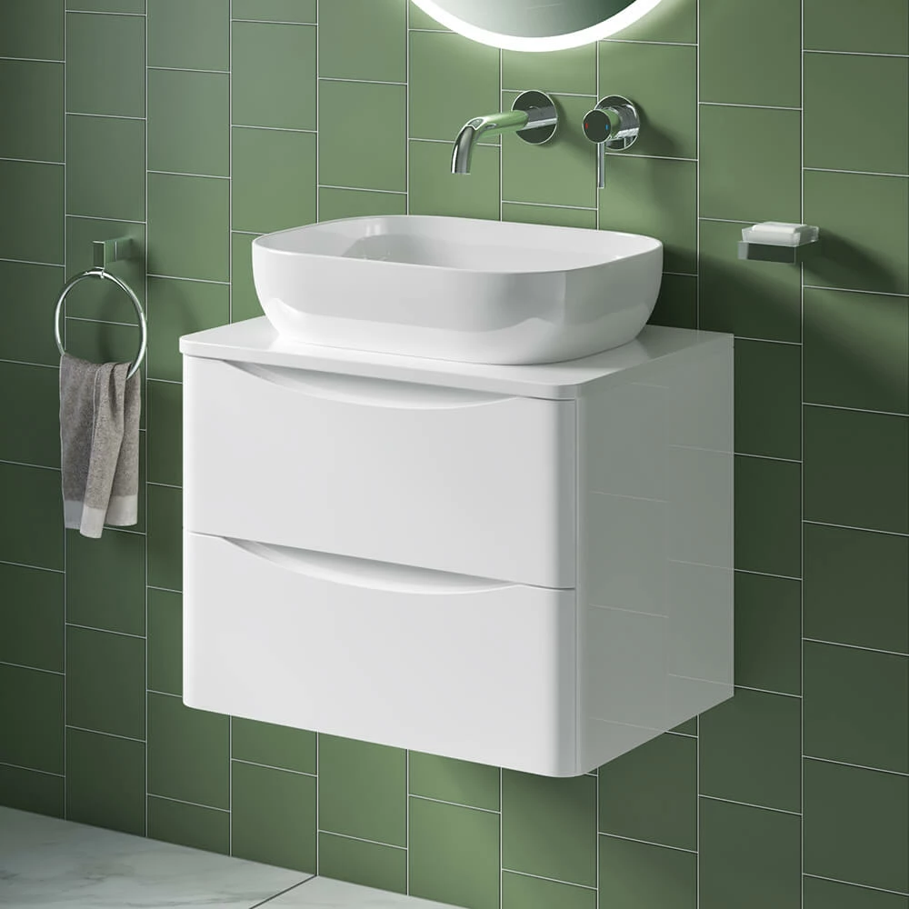 Harbour Clarity 600mm Wall Mounted Vanity Unit & Countertop - Gloss White 3 Harbour Clarity 600mm Wall Mounted Vanity Unit & Countertop - Gloss White
