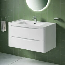 Harbour Clarity 900mm Wall Hung Vanity Unit & Basin - Indigo Blue