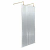 Harbour Contour Fluted Brushed Brass Freestanding Walk In Panel & Two Support Arms - 1000mm 2 Harbour Contour Fluted Brushed Brass Freestanding Walk In Panel & Two Support Arms - 1000mm -TAP WAREHOUSE Shop harbour fluted b brass freestanding screen 800 cutout