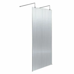 Harbour Contour Fluted Polished Chrome Freestanding Walk In Panel & Two Support Arms - 1000mm