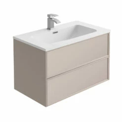 Harbour Form 800mm Wall Mounted Vanity Unit & Basin - French Grey -TAP WAREHOUSE Shop harbour form 800mm french blush wall mounted vanity cutout