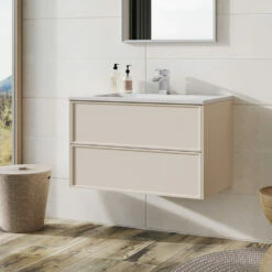Harbour Form 800mm Wall Mounted Vanity Unit & Basin - French Grey