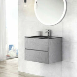 Harbour Substance 600mm 2 Drawer Wall Mounted Vanity Unit & White Basin - Concrete Effect 10 Harbour Substance 600mm 2 Drawer Wall Mounted Vanity Unit & White Basin - Concrete Effect -TAP WAREHOUSE Shop harbour galactic 600 bce2 2