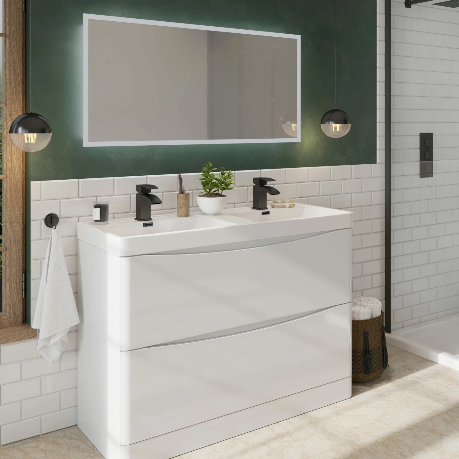 Harbour Glow LED Mirror With Demister Pad & Shaver Socket - 1200 X 600mm 4 Harbour Glow LED Mirror With Demister Pad & Shaver Socket - 1200 X 600mm - Image 2