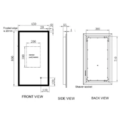 Harbour Glow LED Mirror With Demister Pad & Infrared Touch Button - 450 X 800mm 13 Harbour Glow LED Mirror With Demister Pad & Infrared Touch Button - 450 X 800mm -TAP WAREHOUSE Shop harbour glow led mirror 450x800mm with shaver socket tech