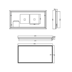 Harbour Glow LED Mirror With Demister Pad & Shaver Socket - 1200 X 600mm 11 Harbour Glow LED Mirror With Demister Pad & Shaver Socket - 1200 X 600mm -TAP WAREHOUSE Shop harbour glow multicolour led mirror tech