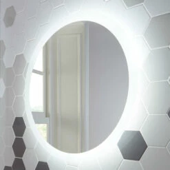 Harbour Glow Round LED Bathroom Mirror With Demister Pad - 800mm