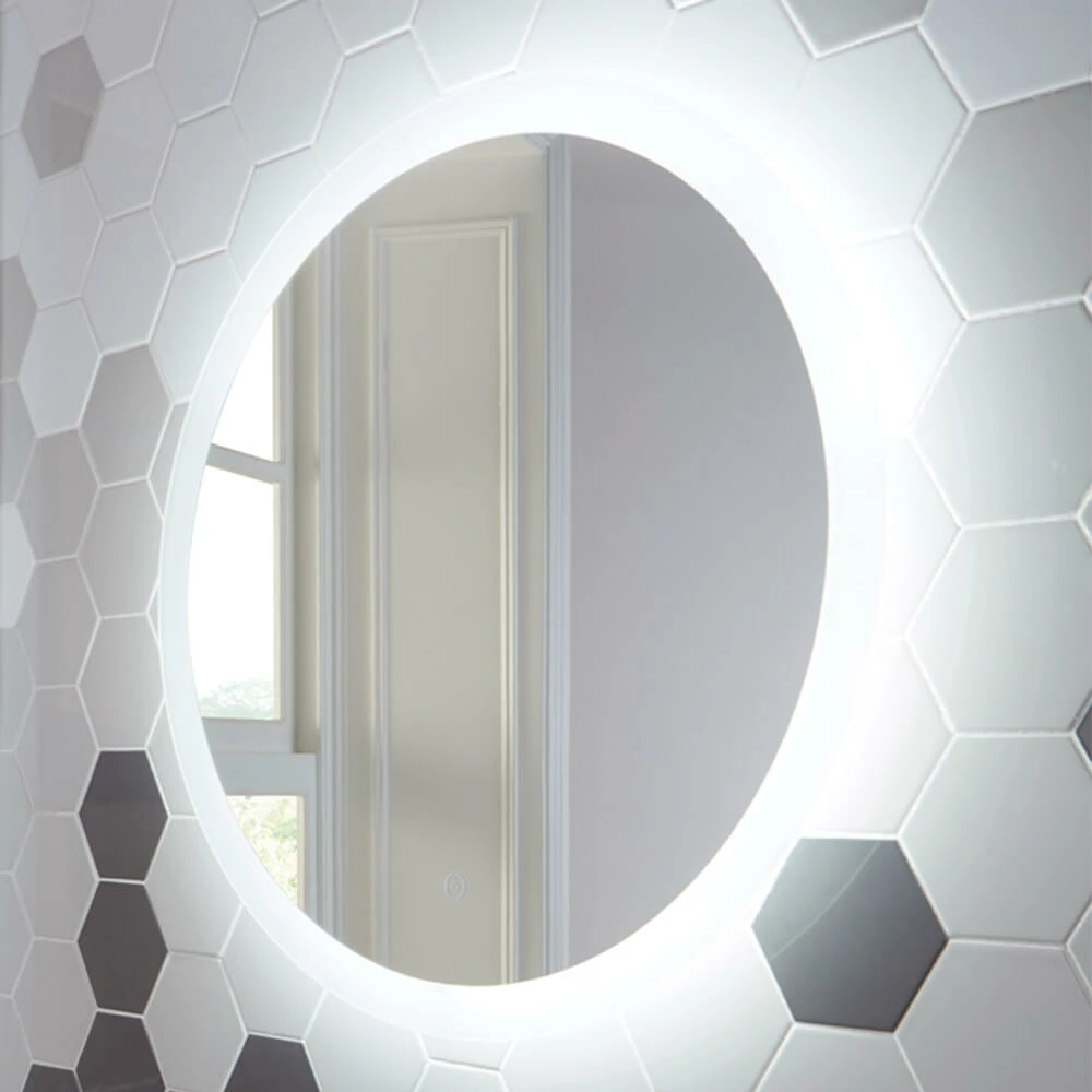 Harbour Glow Round LED Bathroom Mirror With Demister Pad - 800mm 3 Harbour Glow Round LED Bathroom Mirror With Demister Pad - 800mm