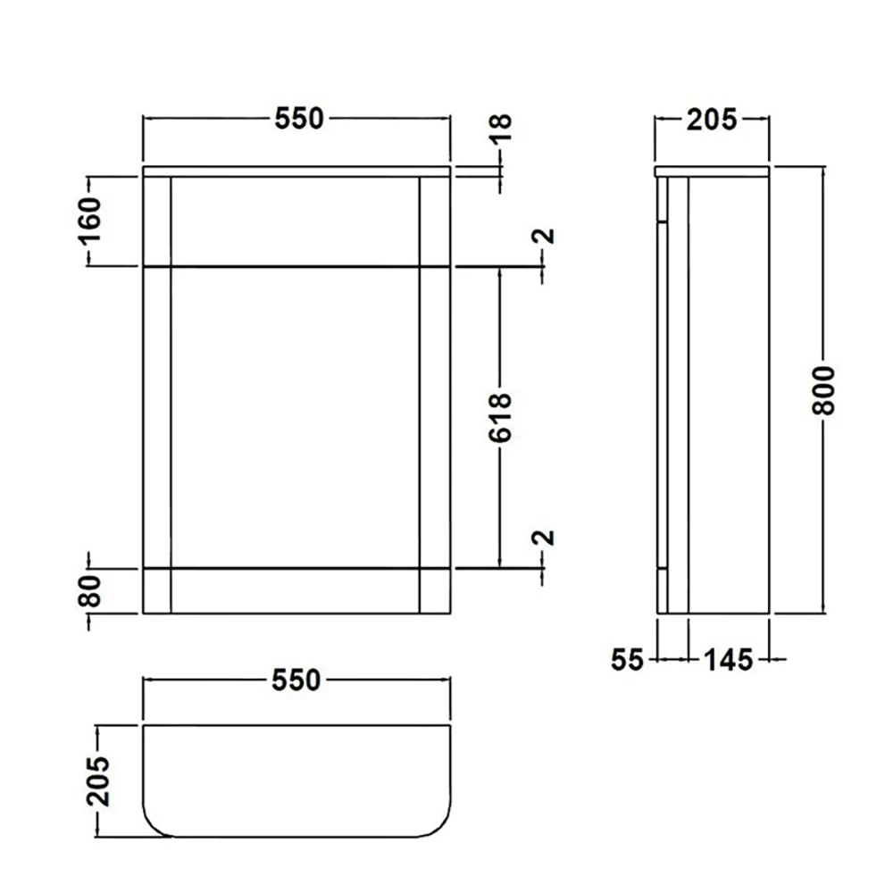 Harbour Grace Gloss White 550mm Back To Wall Toilet Unit 4 Harbour Grace Gloss White 550mm Back To Wall Toilet Unit - Image 2