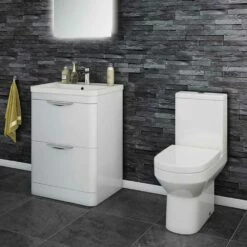 Harbour Grace 600mm Floorstanding Vanity Unit With Polymarble Basin - White Gloss 9 Harbour Grace 600mm Floorstanding Vanity Unit With Polymarble Basin - White Gloss -TAP WAREHOUSE Shop harbour grace 600mm floor drawer unit gloss white