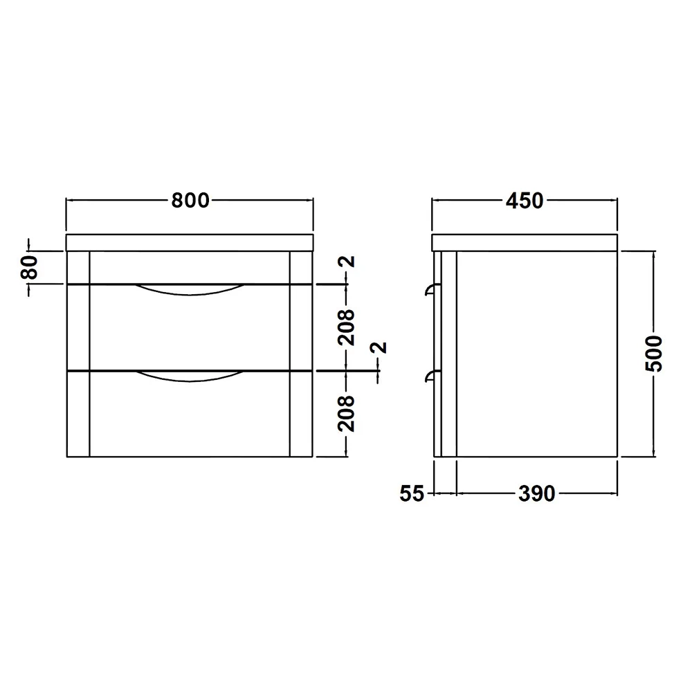 Harbour Grace 800mm Wall Mounted Vanity Unit With Polymarble Basin - White Gloss 4 Harbour Grace 800mm Wall Mounted Vanity Unit With Polymarble Basin - White Gloss - Image 2