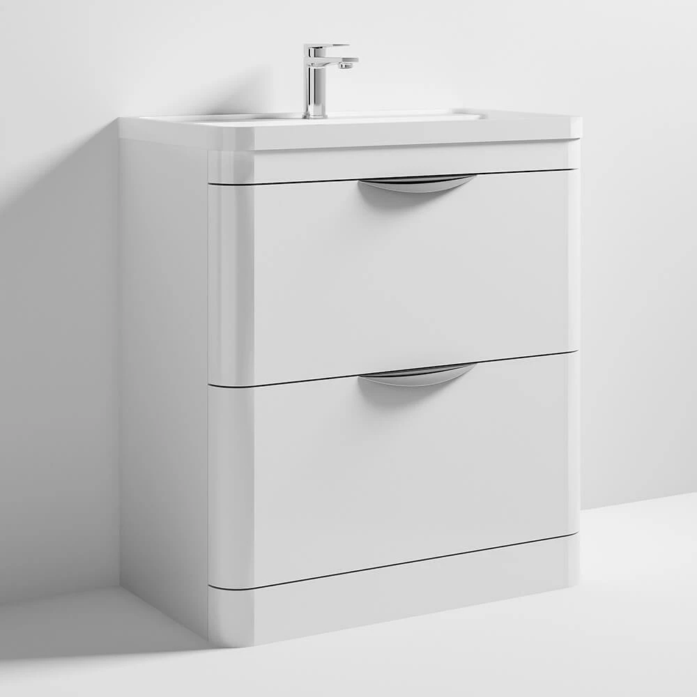 Harbour Grace 800mm Floor Standing Vanity Unit With Polymarble Basin - White Gloss 3 Harbour Grace 800mm Floor Standing Vanity Unit With Polymarble Basin - White Gloss