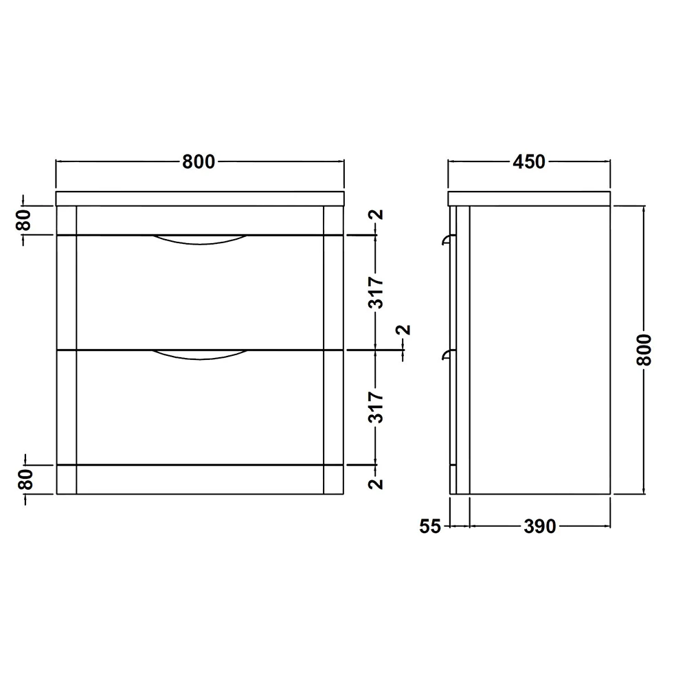 Harbour Grace 800mm Floor Standing Vanity Unit With Polymarble Basin - White Gloss 5 Harbour Grace 800mm Floor Standing Vanity Unit With Polymarble Basin - White Gloss - Image 3