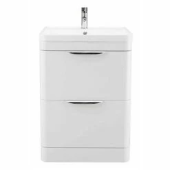 Harbour Grace 600mm Floorstanding Vanity Unit With Polymarble Basin - White Gloss 10 Harbour Grace 600mm Floorstanding Vanity Unit With Polymarble Basin - White Gloss -TAP WAREHOUSE Shop harbour grace floorstanding basin unit gloss white