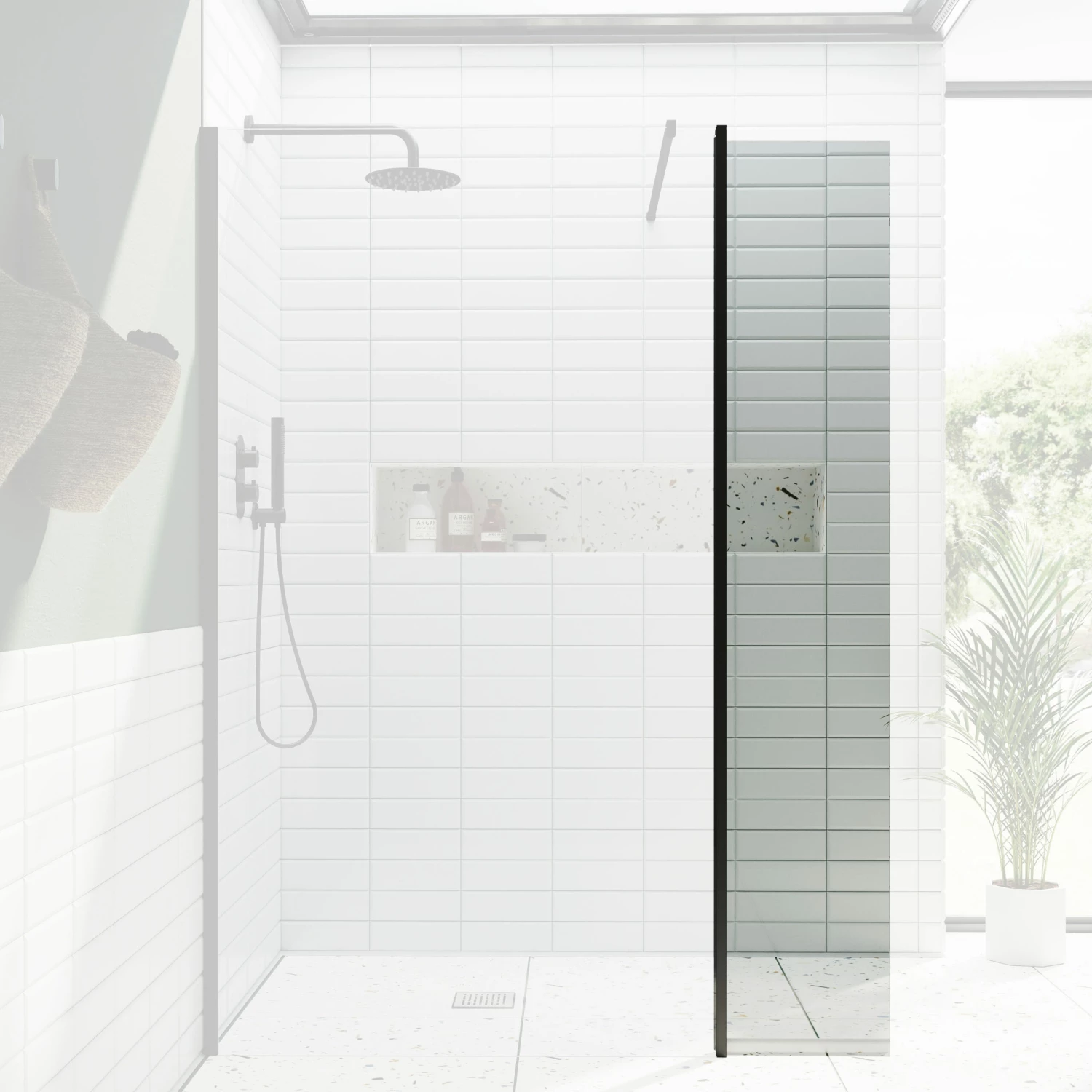 Harbour I10 Hinged 10mm Return Panel For Harbour I10 Glass Panels - Matt Black 4 Harbour I10 Hinged 10mm Return Panel For Harbour I10 Glass Panels - Matt Black - Image 2