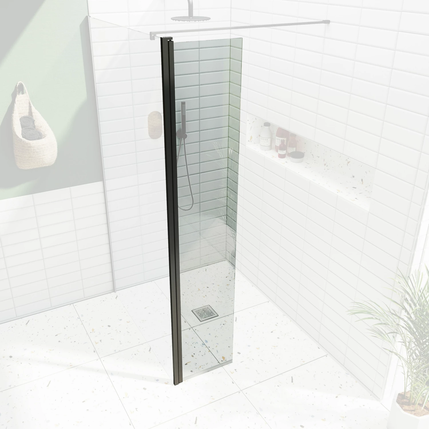 Harbour I10 Hinged 10mm Return Panel For Harbour I10 Glass Panels - Matt Black 3 Harbour I10 Hinged 10mm Return Panel For Harbour I10 Glass Panels - Matt Black