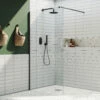 Harbour I10 10mm Easy Clean 2m Tall 600mm Wetroom Panel - Matt Black 2 Harbour I10 10mm Easy Clean 2m Tall 600mm Wetroom Panel - Matt Black -TAP WAREHOUSE Shop harbour i10 shower panel black lifestyle