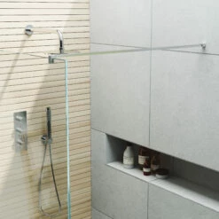 Harbour I10 10mm Easy Clean 2m Tall 1100mm Wetroom Panel - Chrome -TAP WAREHOUSE Shop harbour i10 shower panel chrome detail