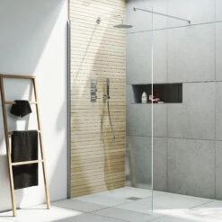 Harbour I10 10mm Easy Clean 2m Tall 1100mm Wetroom Panel - Chrome