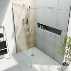 Harbour I10 10mm Easy Clean 2m Tall 1100mm Wetroom Panel - Chrome -TAP WAREHOUSE Shop harbour i10 shower panel chrome top