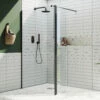 Harbour I10 10mm Easy Clean 2m Tall 1000mm Wetroom Panel & Hinged Return Panel - Matt Black 1 Harbour I10 10mm Easy Clean 2m Tall 1000mm Wetroom Panel & Hinged Return Panel - Matt Black -TAP WAREHOUSE Shop harbour i10 shower panel with return panel black lifestyle