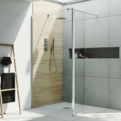 Harbour I10 10mm Easy Clean 2m Tall 700mm Wetroom Panel & 300mm Hinged Return Panel - Chrome