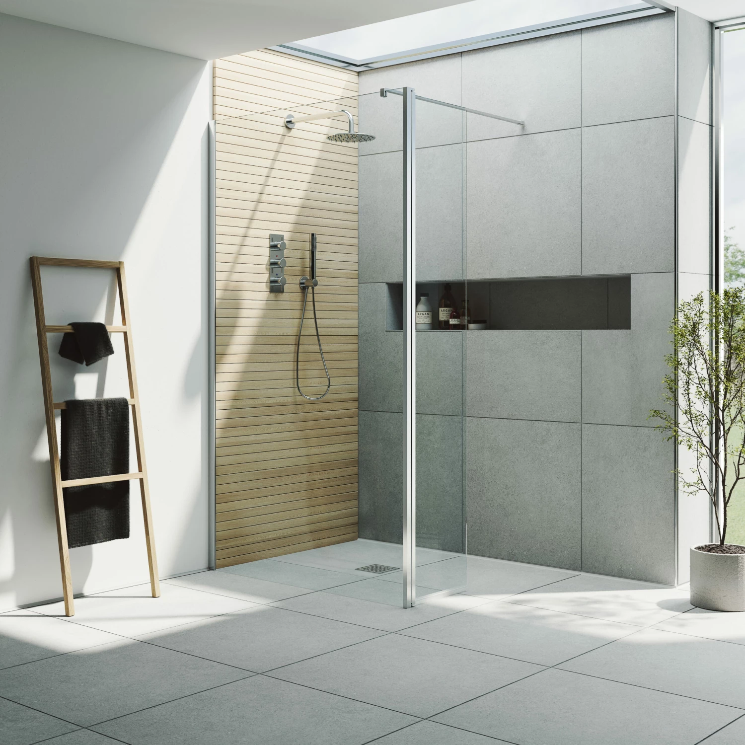 Harbour I10 10mm Easy Clean 2m Tall 700mm Wetroom Panel & 300mm Hinged Return Panel - Chrome 9 Harbour I10 10mm Easy Clean 2m Tall 700mm Wetroom Panel & 300mm Hinged Return Panel - Chrome - Image 7