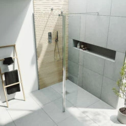 Harbour I10 10mm Easy Clean 2m Tall 700mm Wetroom Panel & 300mm Hinged Return Panel - Chrome 11 Harbour I10 10mm Easy Clean 2m Tall 700mm Wetroom Panel & 300mm Hinged Return Panel - Chrome -TAP WAREHOUSE Shop harbour i10 shower panel with return panel chrome top