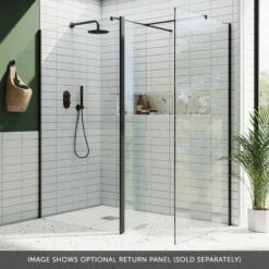 Harbour I10 10mm Easy Clean 2m Tall Wetroom 2 Panel Pack 1200mm X 700mm - Matt Black 14 Harbour I10 10mm Easy Clean 2m Tall Wetroom 2 Panel Pack 1200mm X 700mm - Matt Black -TAP WAREHOUSE Shop harbour i10 shower two panels with return black banner 3