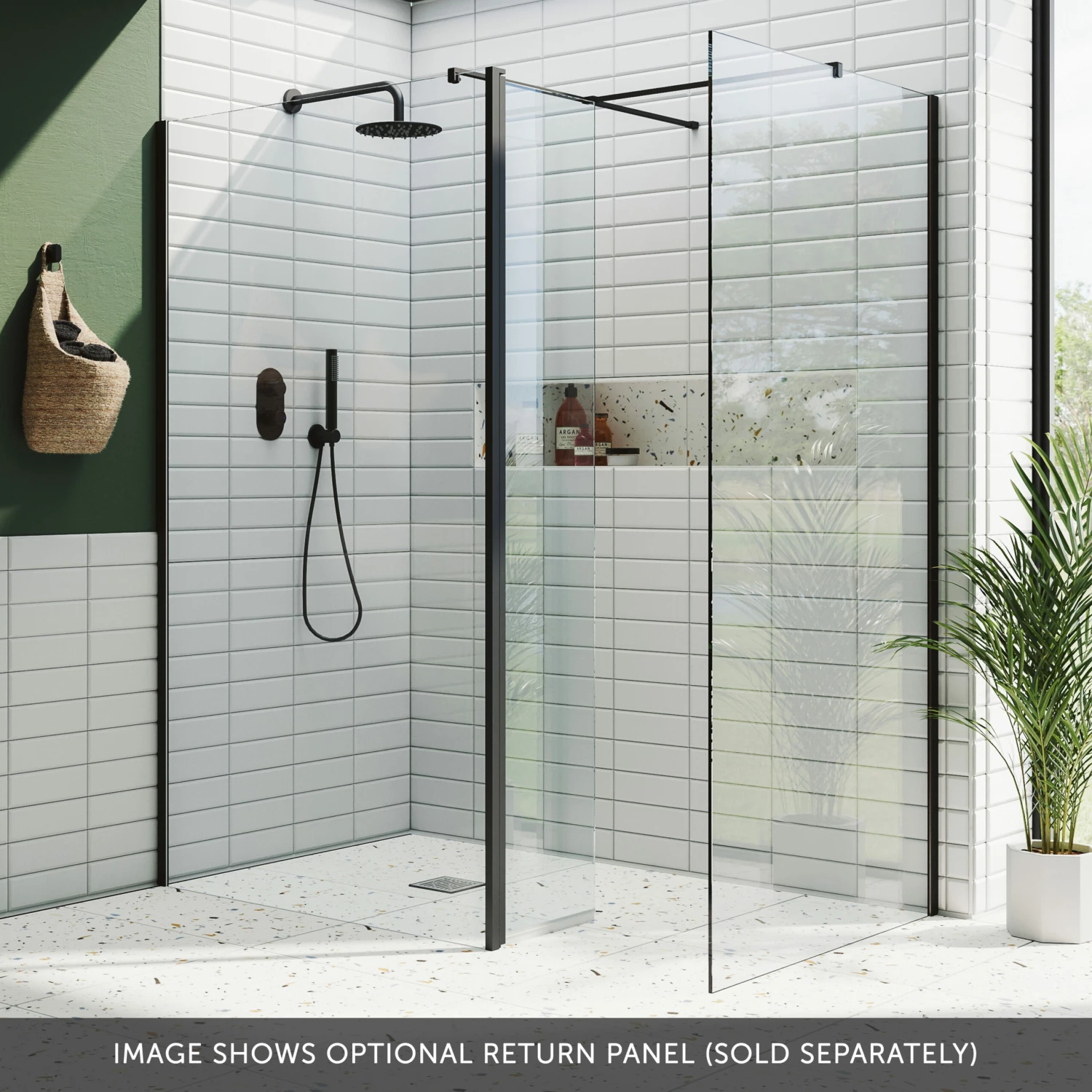 Harbour I10 10mm Easy Clean 2m Tall Wetroom 2 Panel Pack 1200mm X 700mm - Matt Black 8 Harbour I10 10mm Easy Clean 2m Tall Wetroom 2 Panel Pack 1200mm X 700mm - Matt Black - Image 6