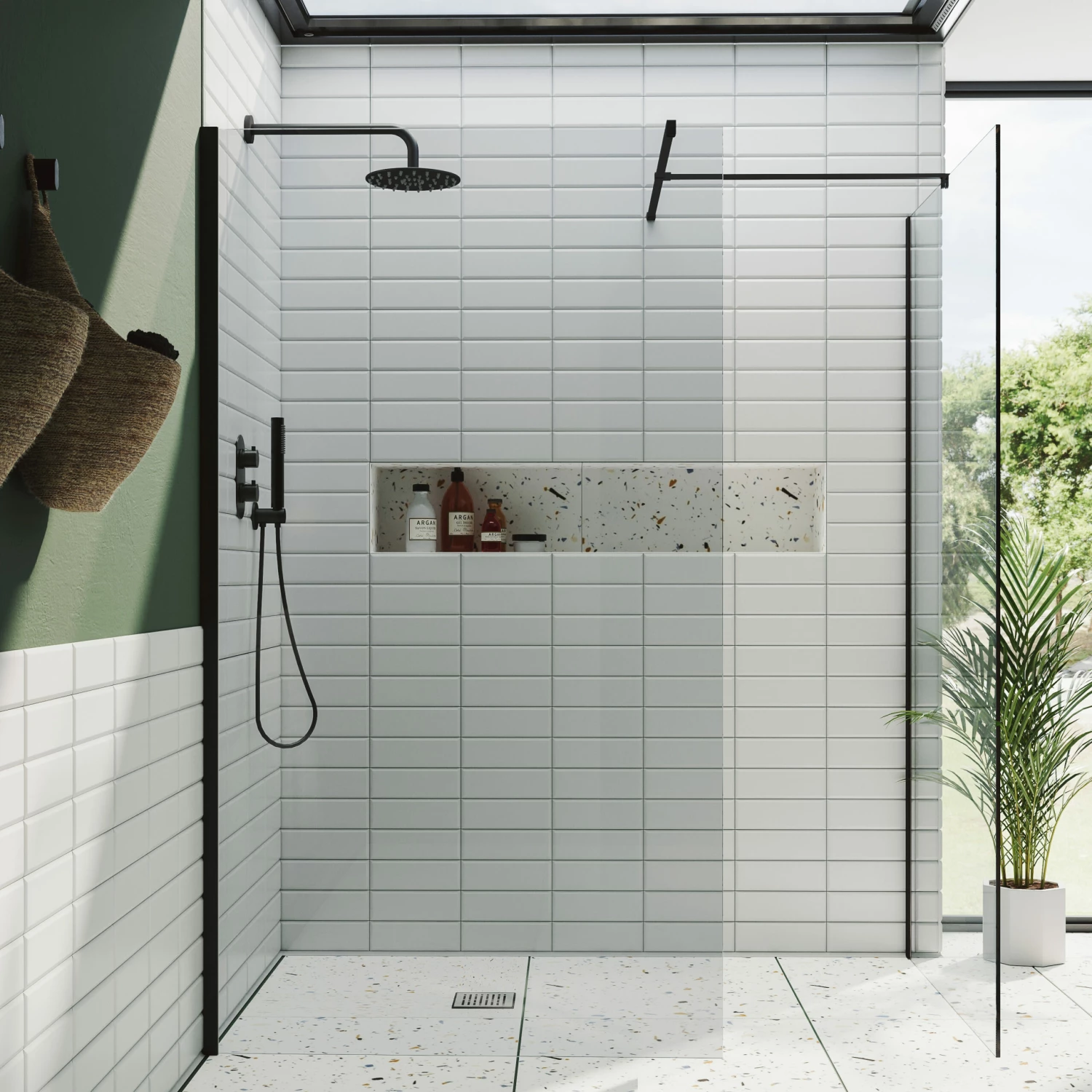 Harbour I10 10mm Easy Clean 2m Tall Wetroom 2 Panel Pack 1200mm X 700mm - Matt Black 4 Harbour I10 10mm Easy Clean 2m Tall Wetroom 2 Panel Pack 1200mm X 700mm - Matt Black - Image 2