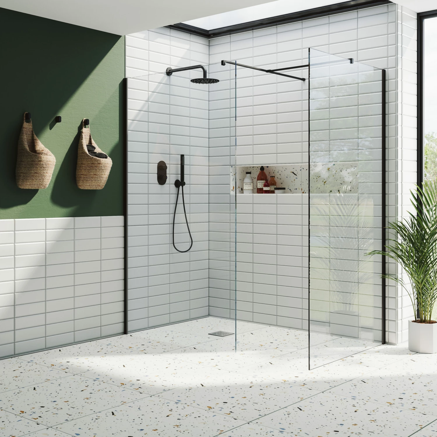 Harbour I10 10mm Easy Clean 2m Tall Wetroom 2 Panel Pack 1200mm X 700mm - Matt Black 9 Harbour I10 10mm Easy Clean 2m Tall Wetroom 2 Panel Pack 1200mm X 700mm - Matt Black - Image 7