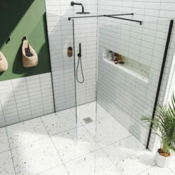 Harbour I10 10mm Easy Clean 2m Tall Wetroom 2 Panel Pack 1200mm X 700mm - Matt Black 11 Harbour I10 10mm Easy Clean 2m Tall Wetroom 2 Panel Pack 1200mm X 700mm - Matt Black -TAP WAREHOUSE Shop harbour i10 two panel shower enclosure black top