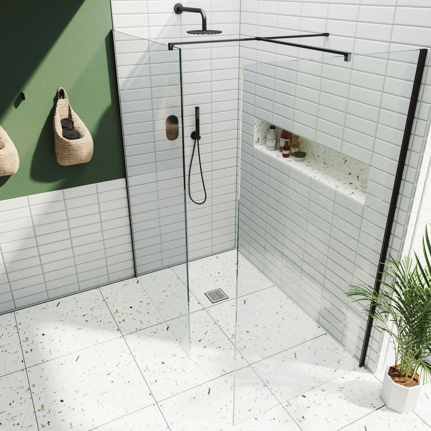 Harbour I10 10mm Easy Clean 2m Tall Wetroom 2 Panel Pack 1200mm X 700mm - Matt Black 5 Harbour I10 10mm Easy Clean 2m Tall Wetroom 2 Panel Pack 1200mm X 700mm - Matt Black - Image 3