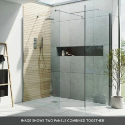 Harbour I10 10mm Easy Clean 2m Tall 1100mm Wetroom Panel - Chrome -TAP WAREHOUSE Shop harbour i10 two panel shower enclosure chrome banner 2