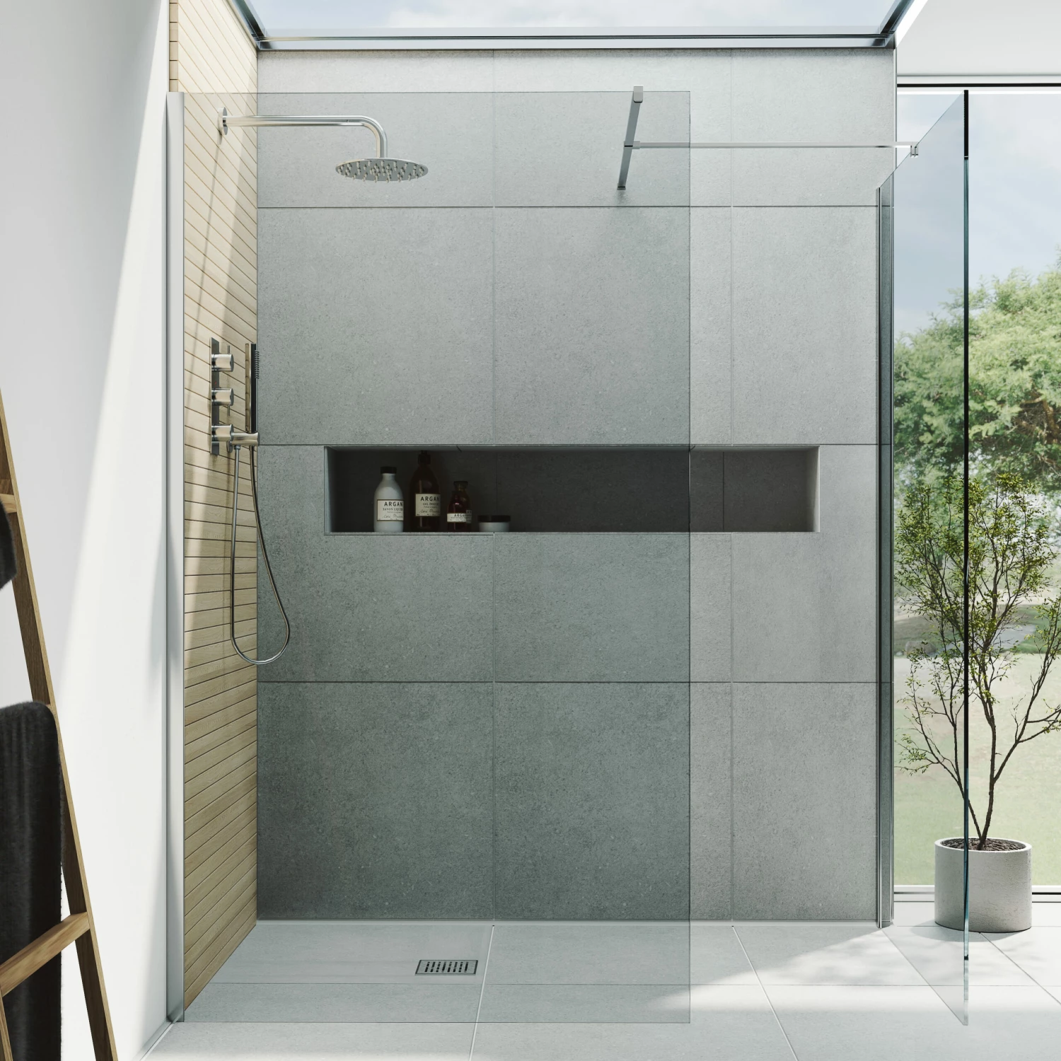 Harbour I10 10mm Easy Clean 2m Tall Wetroom 2 Panel Pack 700mm & 700mm - Chrome 4 Harbour I10 10mm Easy Clean 2m Tall Wetroom 2 Panel Pack 700mm & 700mm - Chrome - Image 2