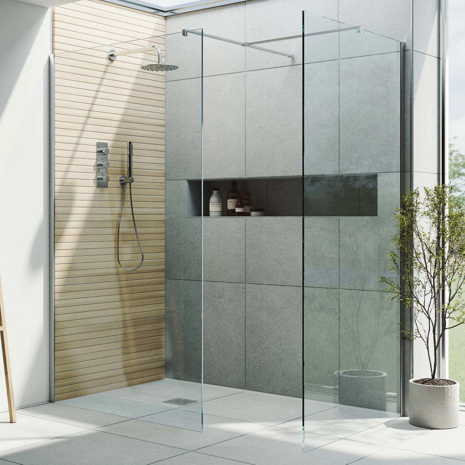 Harbour I10 10mm Easy Clean 2m Tall Wetroom 2 Panel Pack 700mm & 700mm - Chrome 3 Harbour I10 10mm Easy Clean 2m Tall Wetroom 2 Panel Pack 700mm & 700mm - Chrome