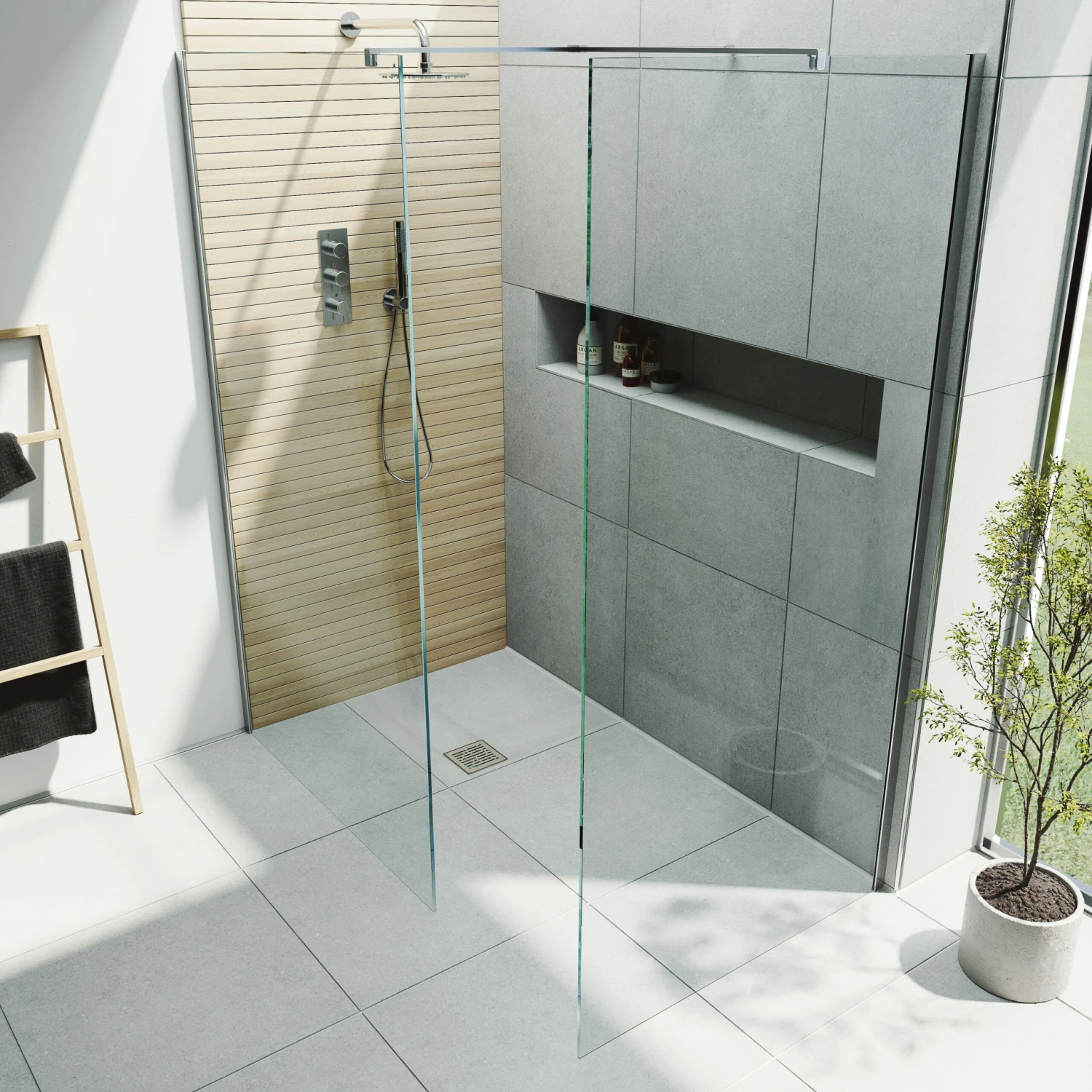 Harbour I10 10mm Easy Clean 2m Tall Wetroom 2 Panel Pack 700mm & 700mm - Chrome 5 Harbour I10 10mm Easy Clean 2m Tall Wetroom 2 Panel Pack 700mm & 700mm - Chrome - Image 3
