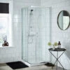 Harbour I5 5mm Corner Entry Shower Enclosure - 760mm 1 Harbour I5 5mm Corner Entry Shower Enclosure - 760mm -TAP WAREHOUSE Shop harbour i5 corner entry shower enclosure lifestyle