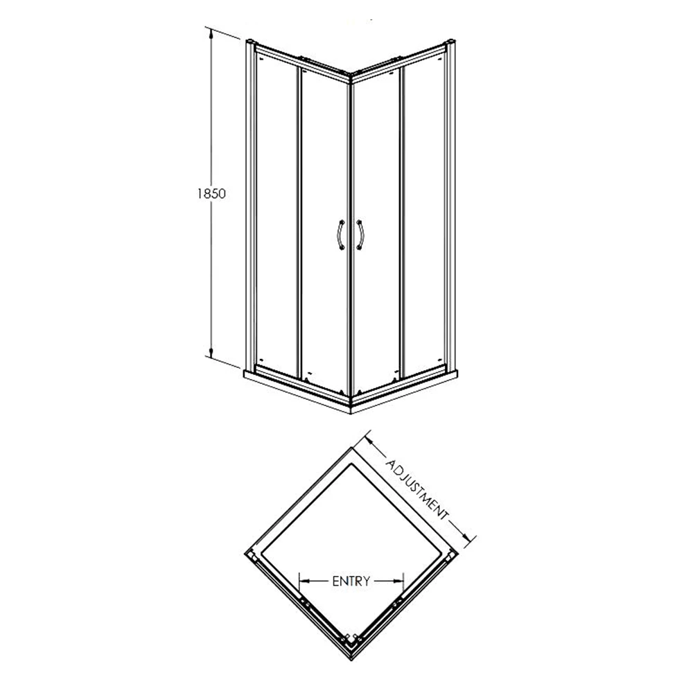 Harbour I5 5mm Offset Quandrant Shower Enclosure - 1200 X 800mm 9 Harbour I5 5mm Offset Quandrant Shower Enclosure - 1200 X 800mm - Image 7